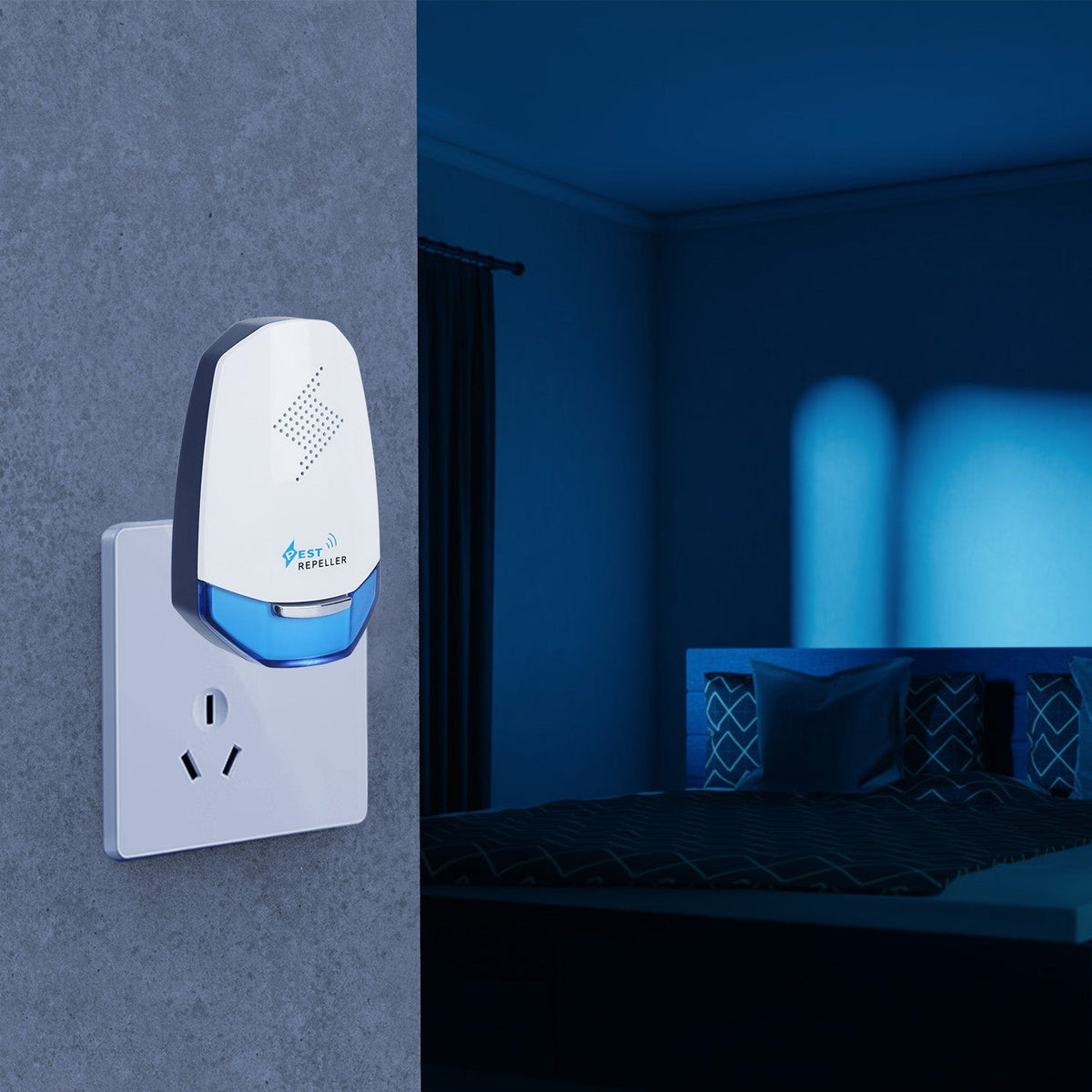2 Pack Ultrasonic Pest Repeller with Night light Plug In Pest Mice Repellent Indoor Roach Bed Bug Mouse Rodent Mosquito Killer for Bedroom Garage Ware