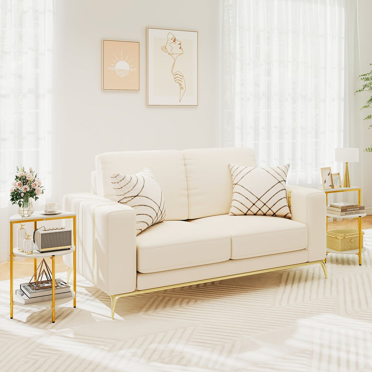 3-Tier Round End Table for Small Space and Bedroom Room