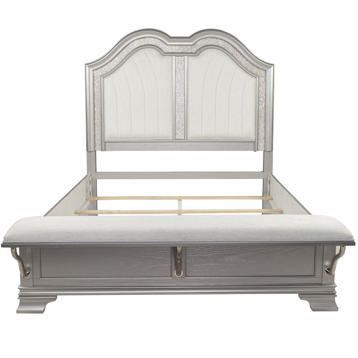3 Piece Bedroom Set With Elegant Bed, 2 Nightstands