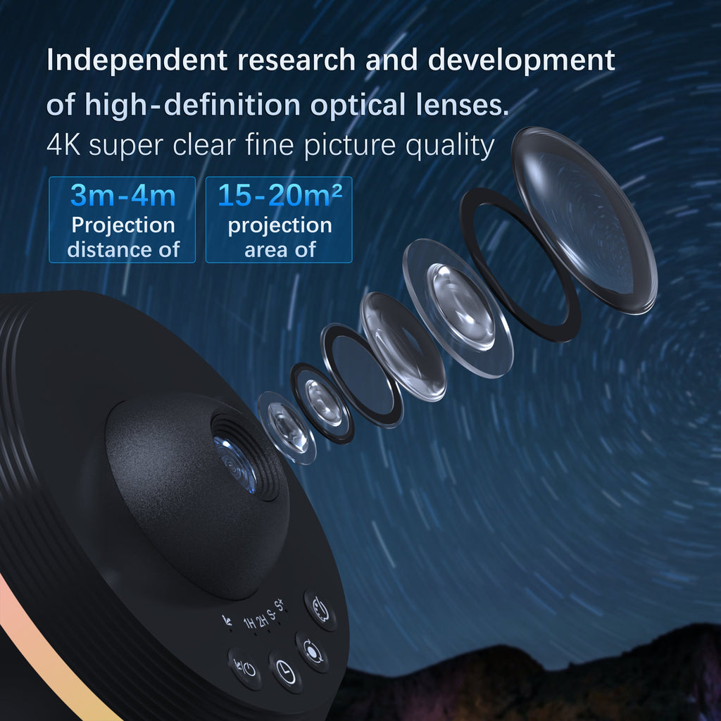 Planetarium Projector Pro for Bedroom, 13 in 1 Star Projector Galaxy Light, Ceiling Night Light Milky Way Mood Lighting with Timer, LED Space Galaxy Lamp Bedroom Room Decor for Adults Kids - BLACK