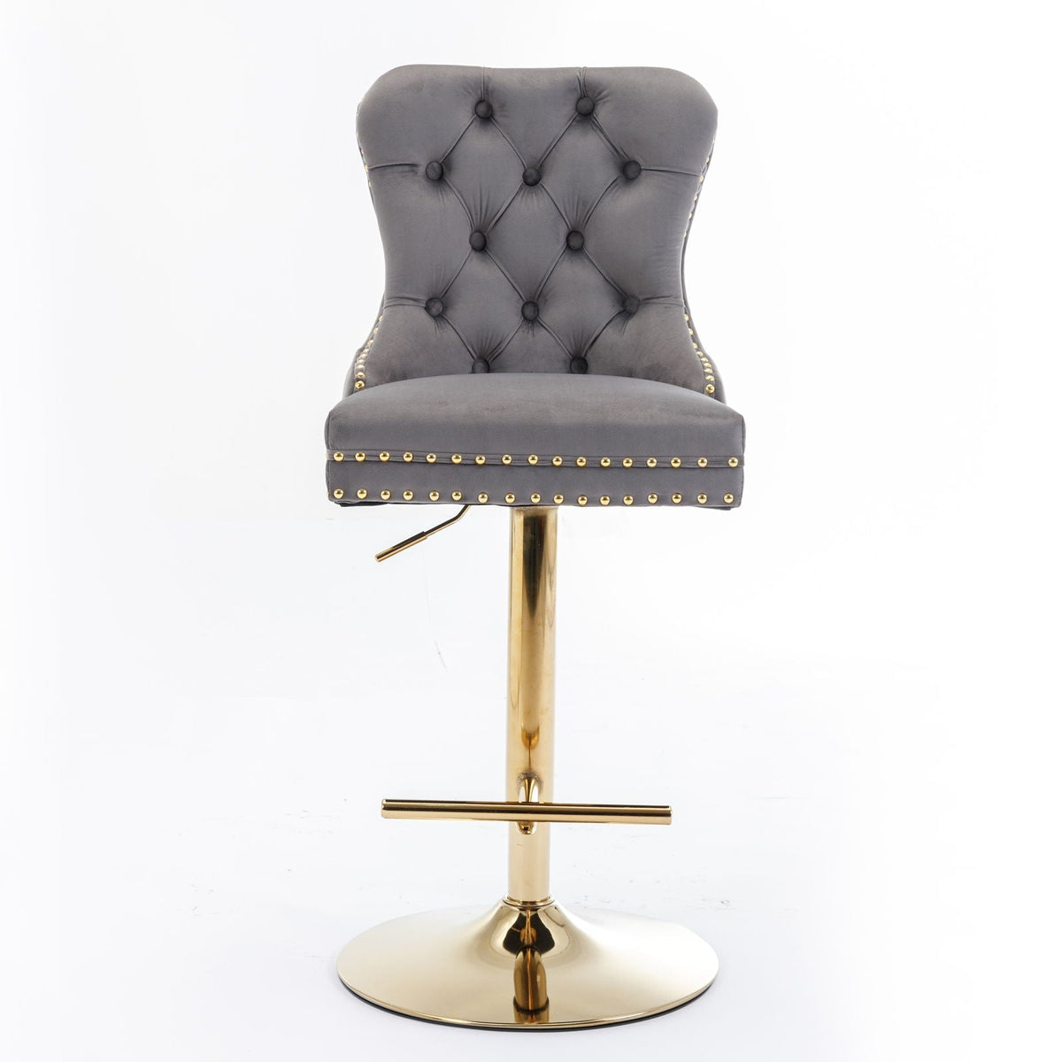 Thick Swivel Barstools Adjusatble Seat Height From 25-33", Modern Upholstered Bar Stools With Backs Comfortable Tufted For Home Pub And Kitchen Island (Set of 2)