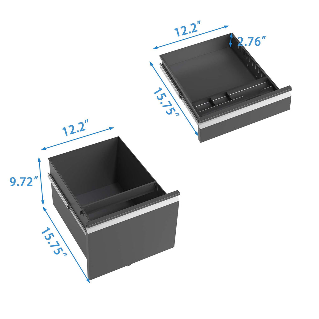 Metal Drawer Mobile File Cabinet With Lock For Home Office Organizer