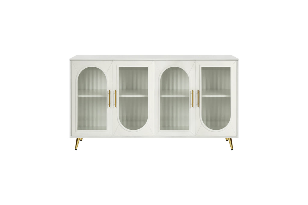TV Stand for 65+ Inch TV, Wood TV Stand with Storage Cabinet & Adjustable Shelves, Media TV Console for Living Room Bedroom