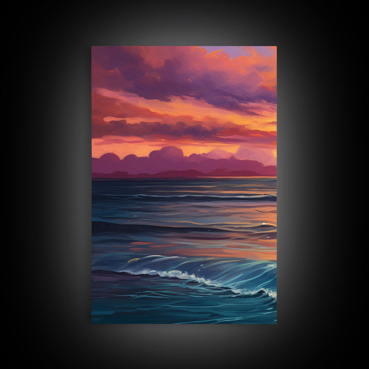 Beautiful Watercolor Panoramic Beach Landscape Canvas Print | Perfect for Home Decor | Whimsical Beach House Decor | 3 Piece Wall Art