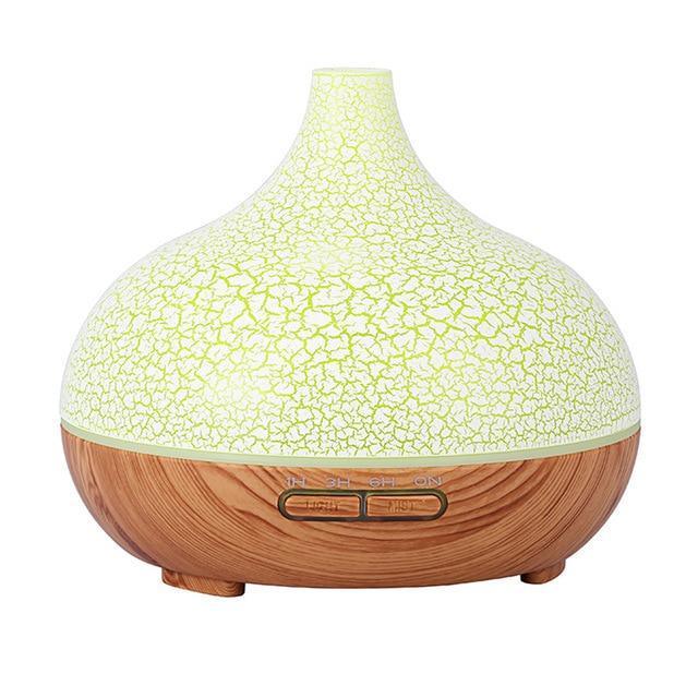 Modern Cracked Modern Design 400ml Air humidifier Aromatherapy Ultrasonic wood Aroma Essential Oil Diffuser 7 Changeable LED Colors For Home Office Living room Bedroom Decor Lamp