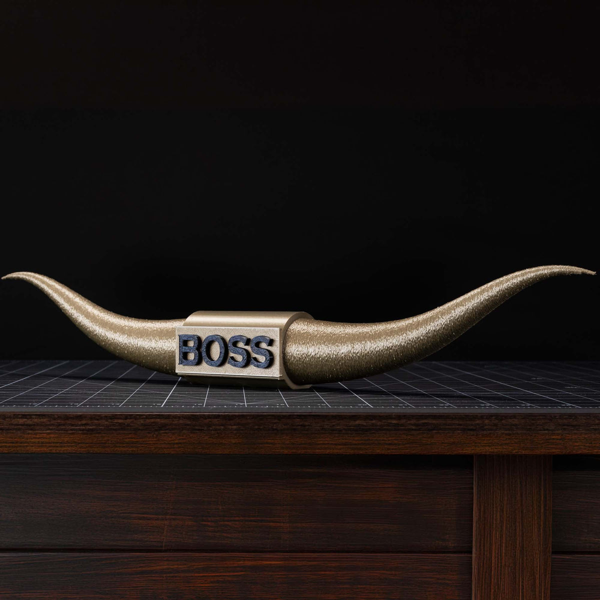 ADG42 The Boss | Bronze Steer Horns | Home Office