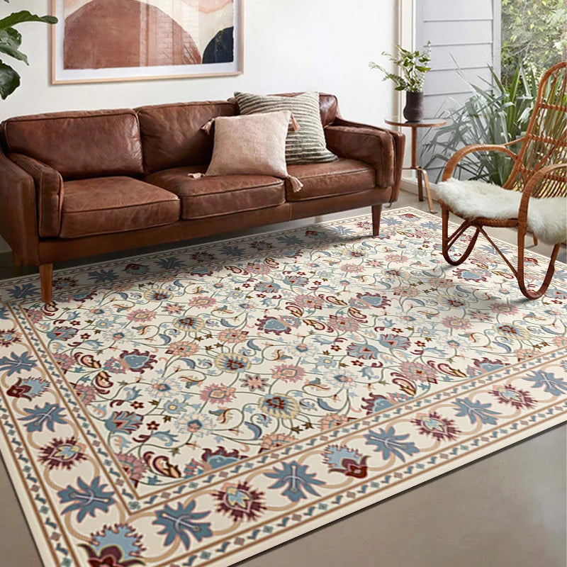VIKAMA Boho Luxury Carpet Crystal Velvet Bedroom Living Room Mat Home Decor Vintage Exotic Modern Minimalist Large Area Carpet