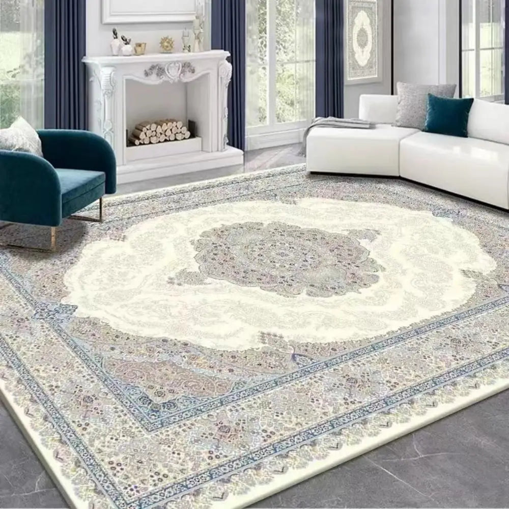 VIKAMA Boho Luxury Carpet Crystal Velvet Bedroom Living Room Mat Home Decor Vintage Exotic Modern Minimalist Large Area Carpet