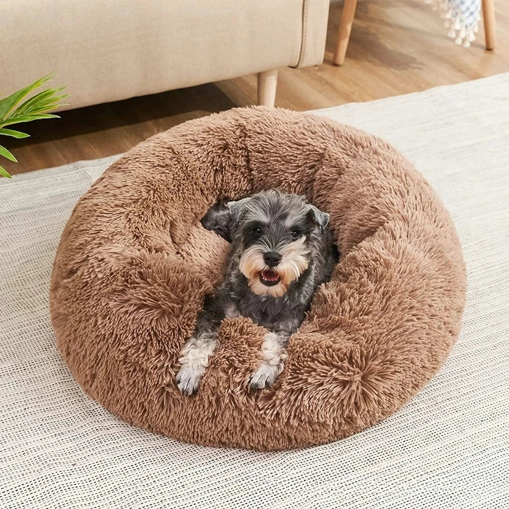 Dog House Cat House Plush Round Pet House Dog Bed Winter Dog Mat Pet Bed Pet Supplies