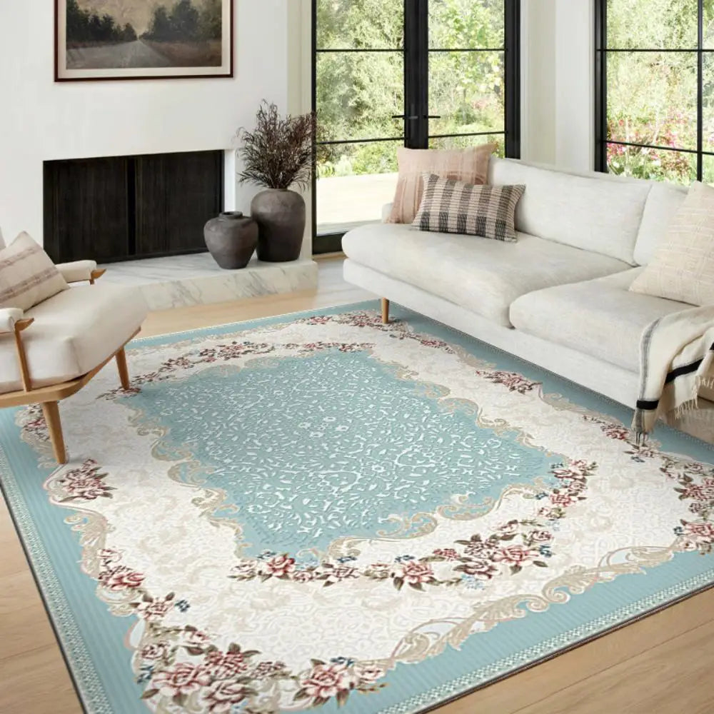 VIKAMA Boho Luxury Carpet Crystal Velvet Bedroom Living Room Mat Home Decor Vintage Exotic Modern Minimalist Large Area Carpet