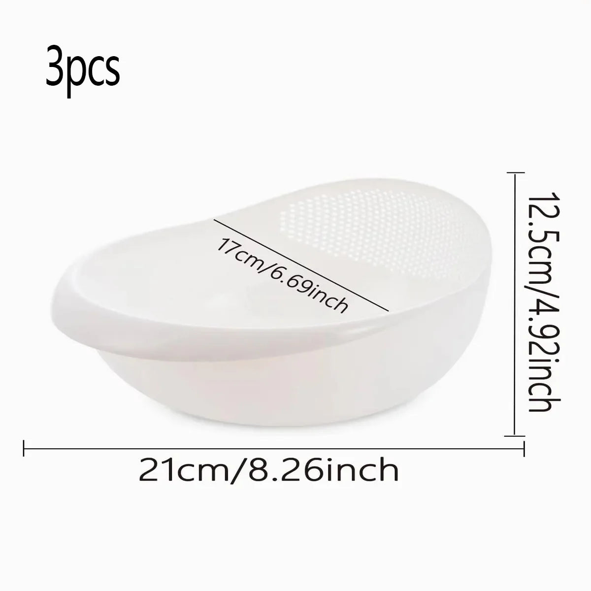 Multi-Purpose Rice Washing Bowl – Colander Drain Basket with Handle