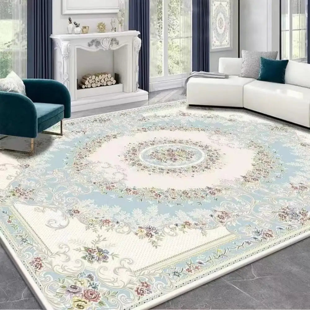 VIKAMA Boho Luxury Carpet Crystal Velvet Bedroom Living Room Mat Home Decor Vintage Exotic Modern Minimalist Large Area Carpet