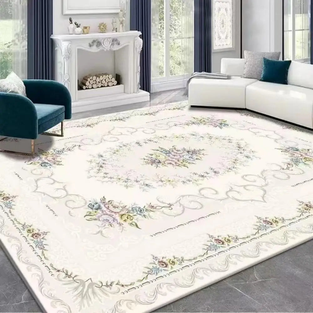 VIKAMA Boho Luxury Carpet Crystal Velvet Bedroom Living Room Mat Home Decor Vintage Exotic Modern Minimalist Large Area Carpet