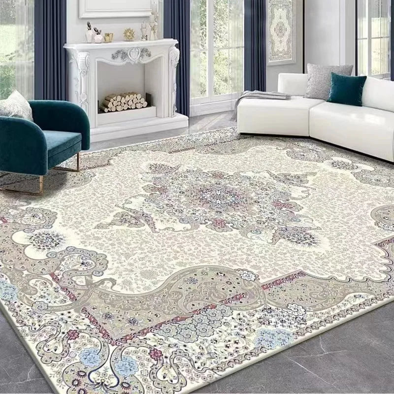 VIKAMA Boho Luxury Carpet Crystal Velvet Bedroom Living Room Mat Home Decor Vintage Exotic Modern Minimalist Large Area Carpet