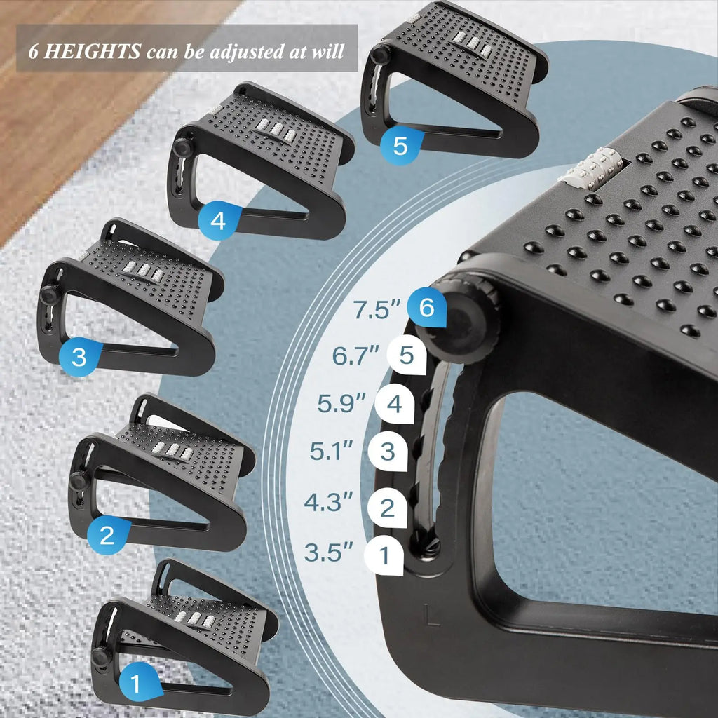 Under Desk Footrest Ergonomic Foot Stool with Massage.