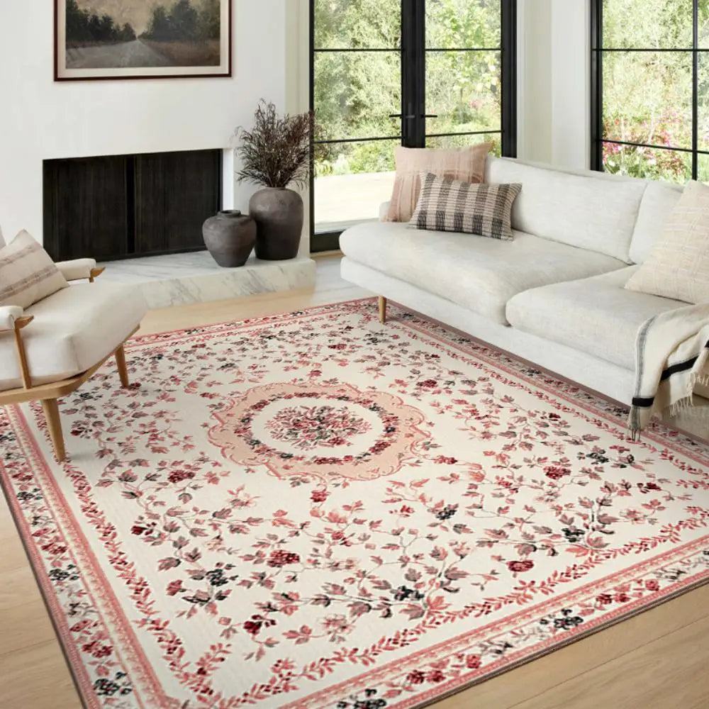 VIKAMA Boho Luxury Carpet Crystal Velvet Bedroom Living Room Mat Home Decor Vintage Exotic Modern Minimalist Large Area Carpet