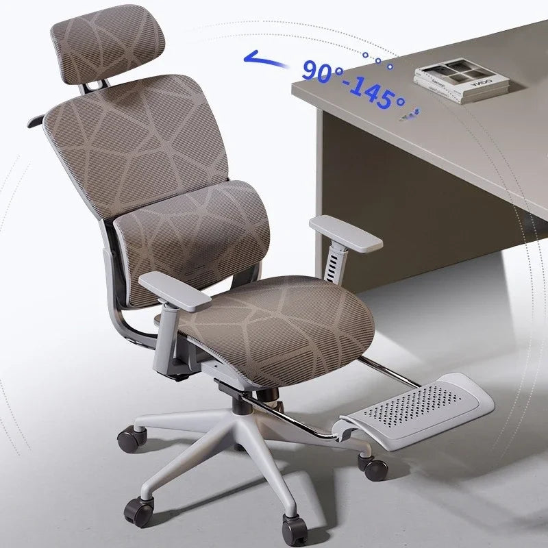Computer Desk Chair Breathable Mesh Back Lumbar Support Adjustable Height Armrest Swivel Rolling Caster.
