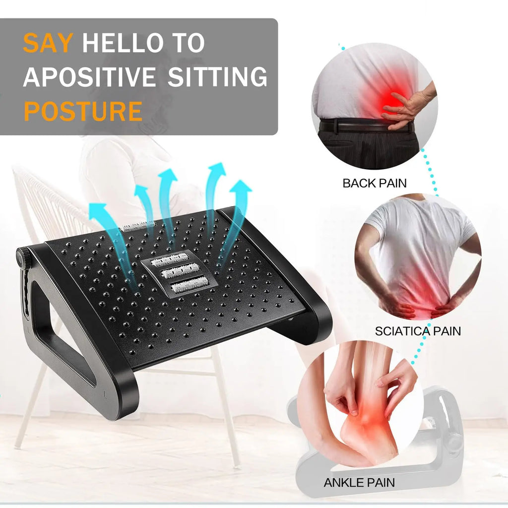 Under Desk Footrest Ergonomic Foot Stool with Massage.