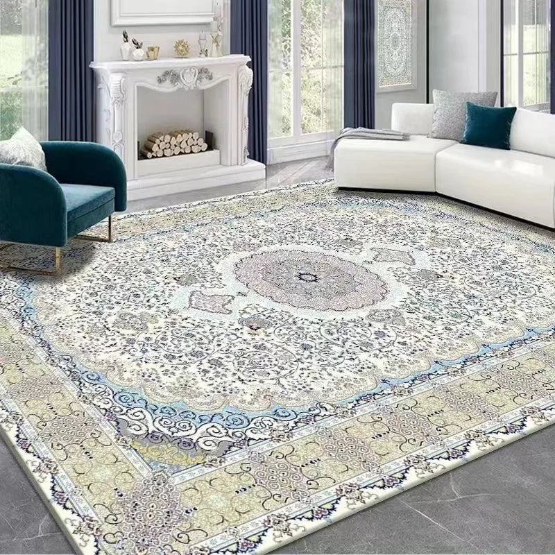 VIKAMA Boho Luxury Carpet Crystal Velvet Bedroom Living Room Mat Home Decor Vintage Exotic Modern Minimalist Large Area Carpet