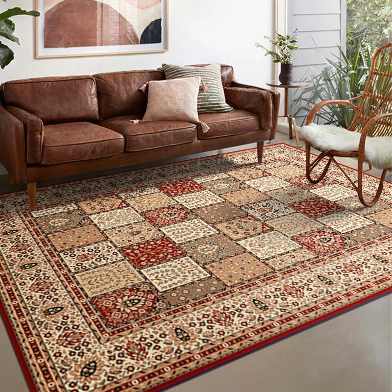 VIKAMA Boho Luxury Carpet Crystal Velvet Bedroom Living Room Mat Home Decor Vintage Exotic Modern Minimalist Large Area Carpet