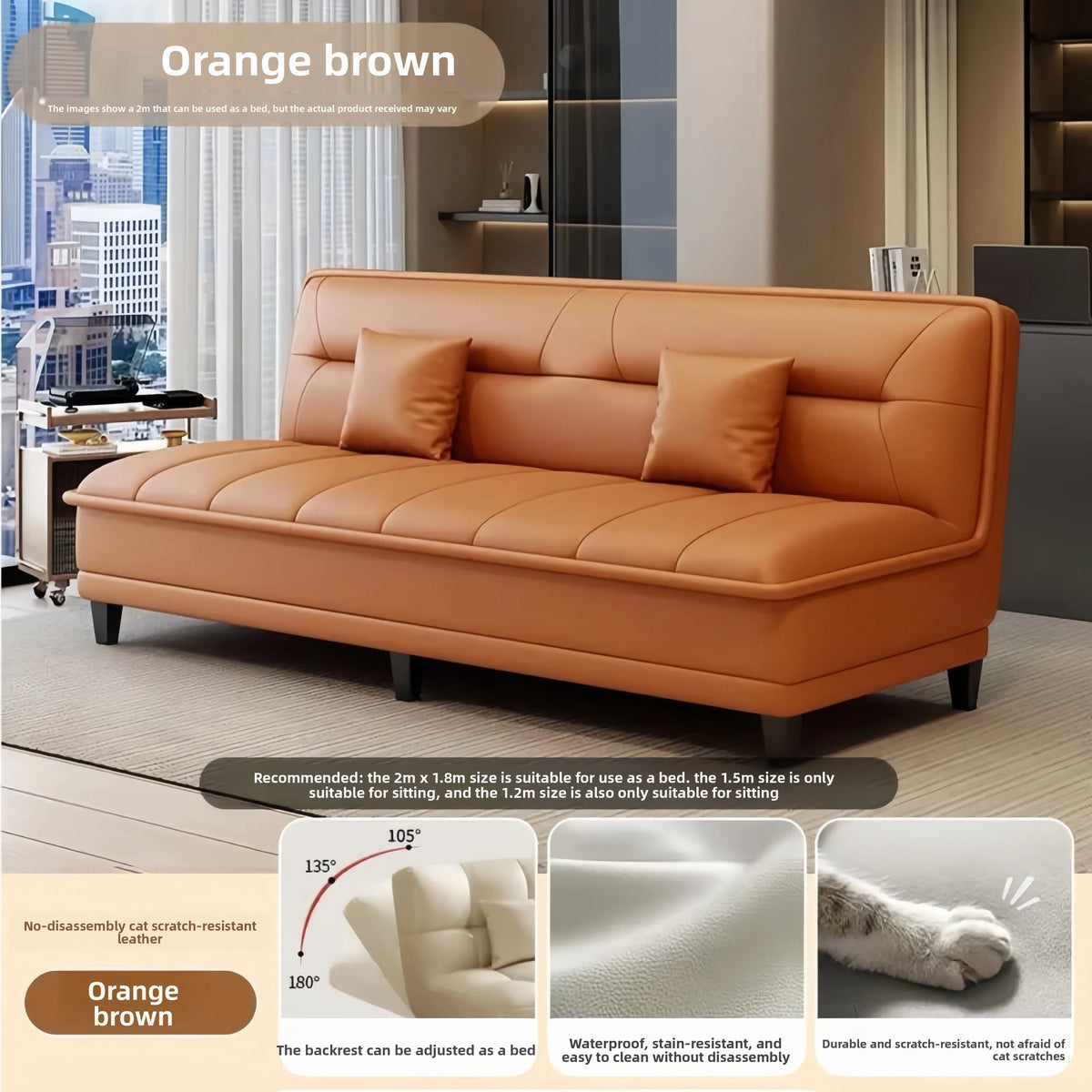 Stable Sofa living room small apartment bedroom folding sofa bed dual-purpose simple modern new small sofasturdy and durable