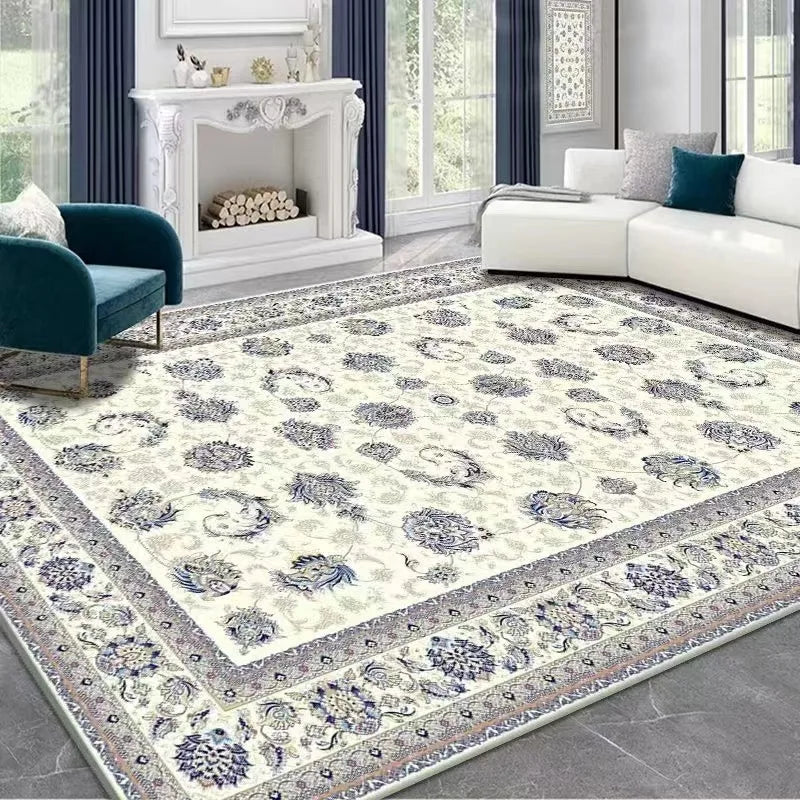 VIKAMA Boho Luxury Carpet Crystal Velvet Bedroom Living Room Mat Home Decor Vintage Exotic Modern Minimalist Large Area Carpet