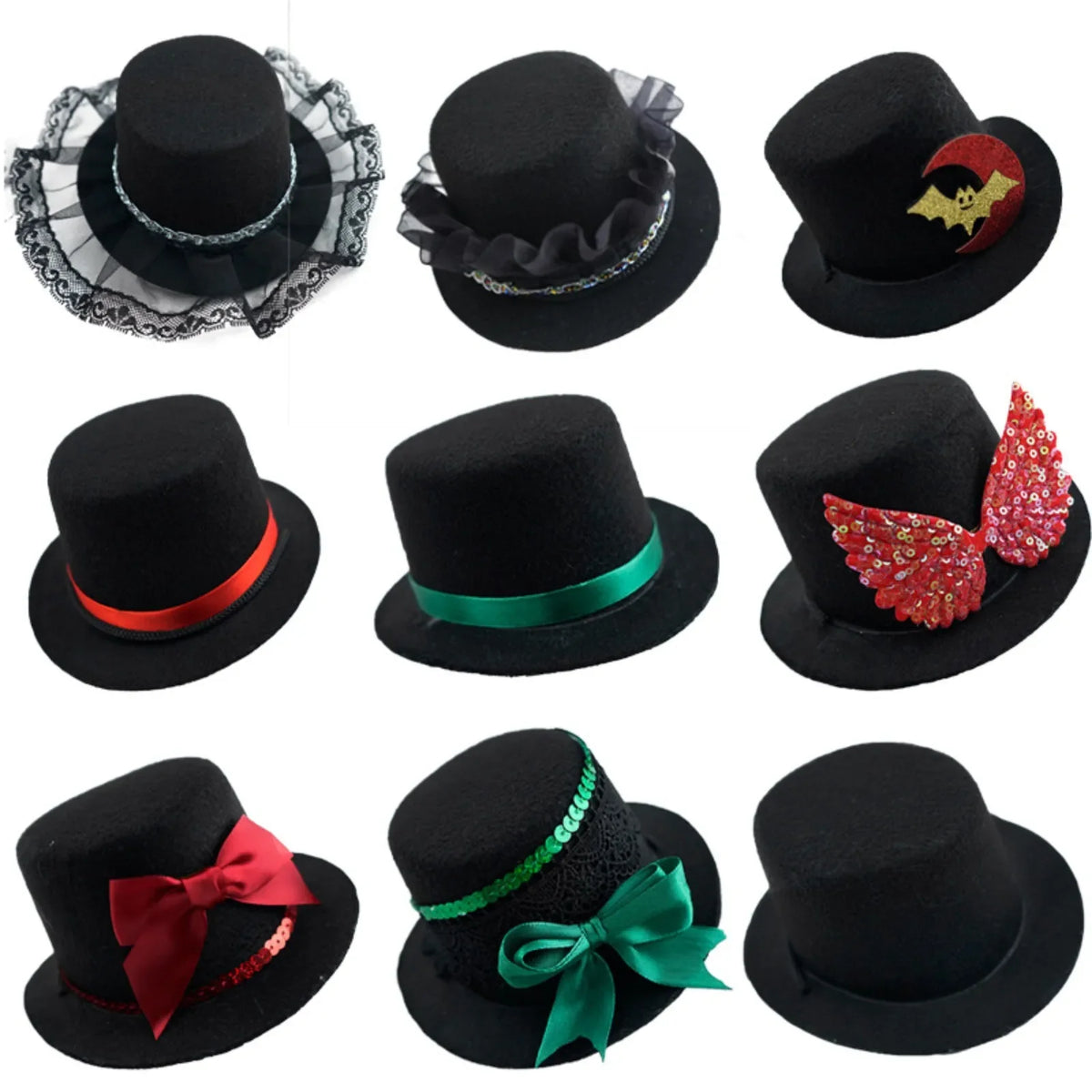 Pet Top Hat Gentleman Costume Accessory Adjustable Black Formal Party Cosplay Headwear for Dogs Cats and Small Animals