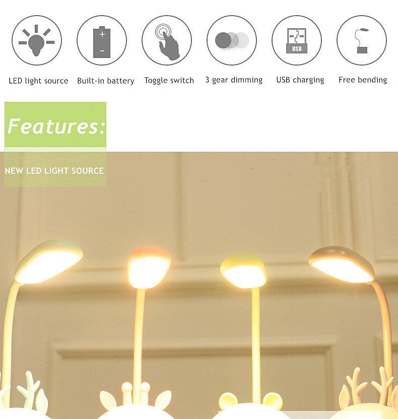 LED Desk lamp, Eye Protection, Energy-saving USB charging light for kids room.