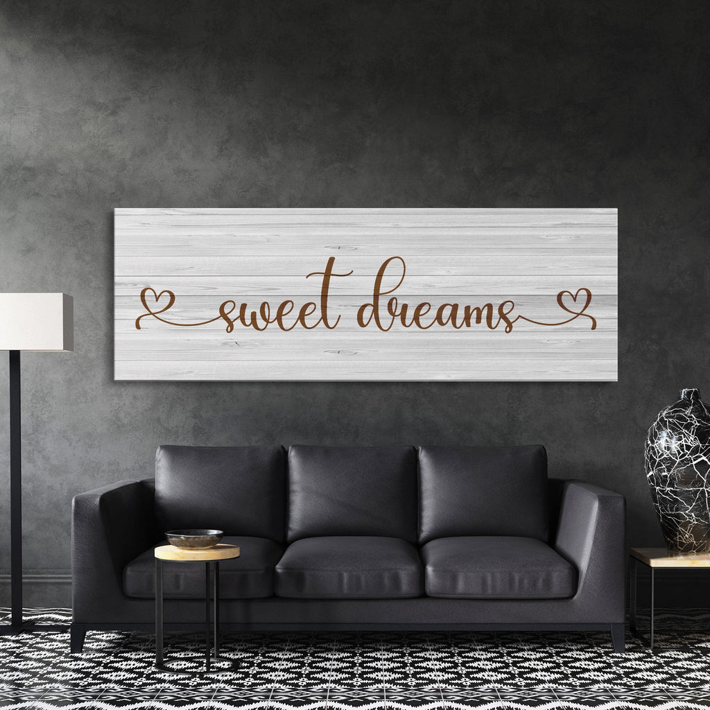 Sweet Dreams Sign, Large Bedroom Wall Decor over the Bed, Farmhouse Decor, Wall Art Decor, Canvas Print, Bedroom Wall Decor, guest room