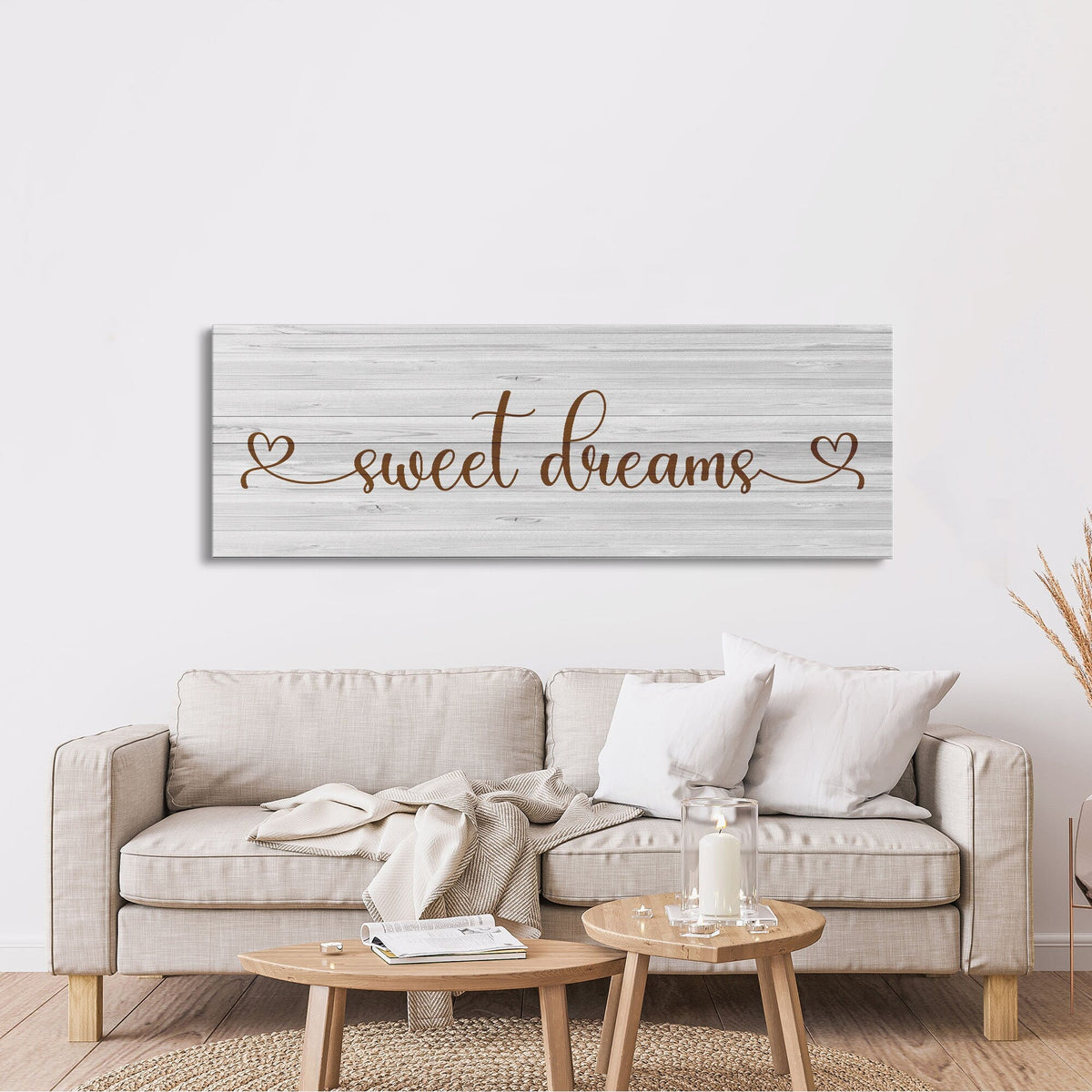 Sweet Dreams Sign, Large Bedroom Wall Decor over the Bed, Farmhouse Decor, Wall Art Decor, Canvas Print, Bedroom Wall Decor, guest room