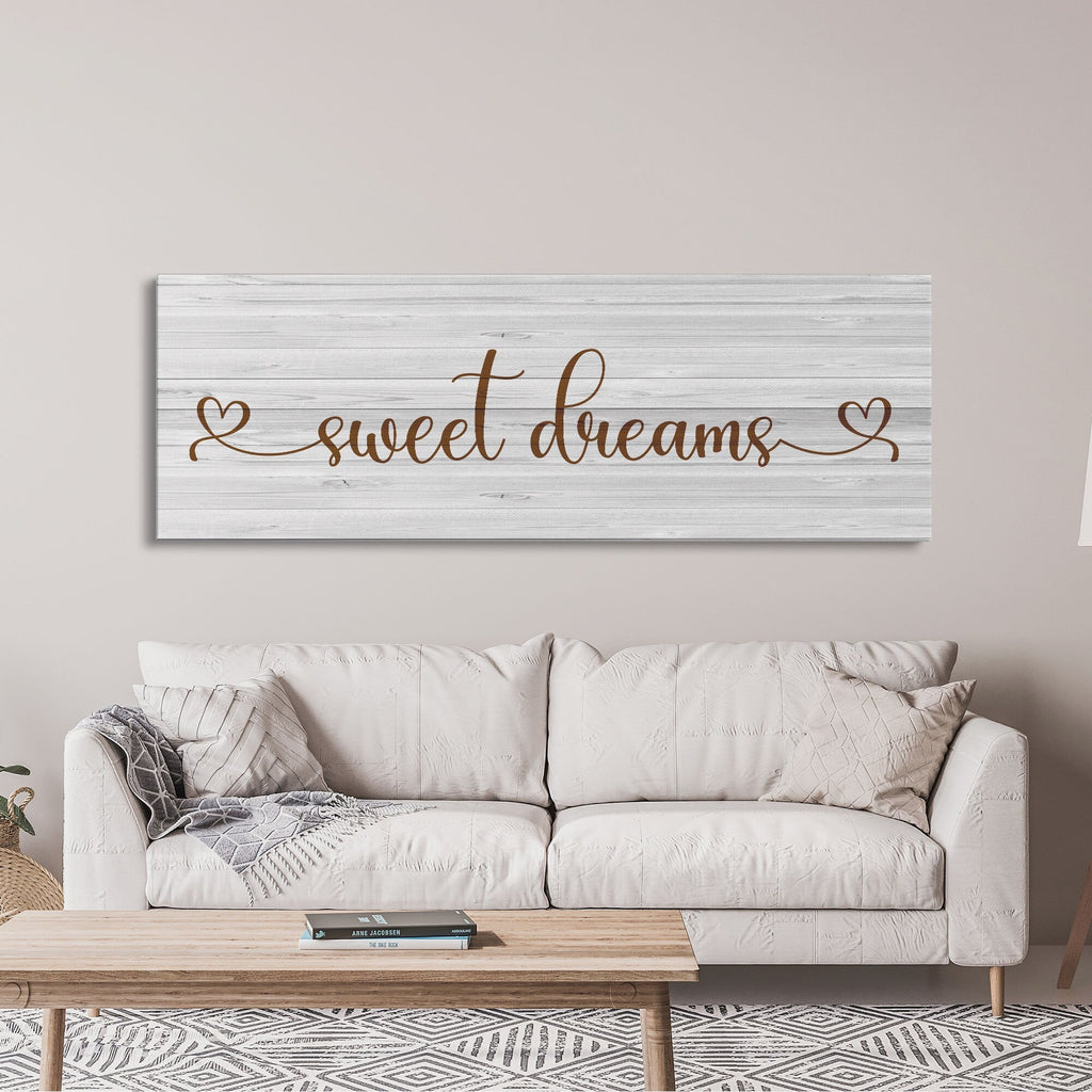 Sweet Dreams Sign, Large Bedroom Wall Decor over the Bed, Farmhouse Decor, Wall Art Decor, Canvas Print, Bedroom Wall Decor, guest room