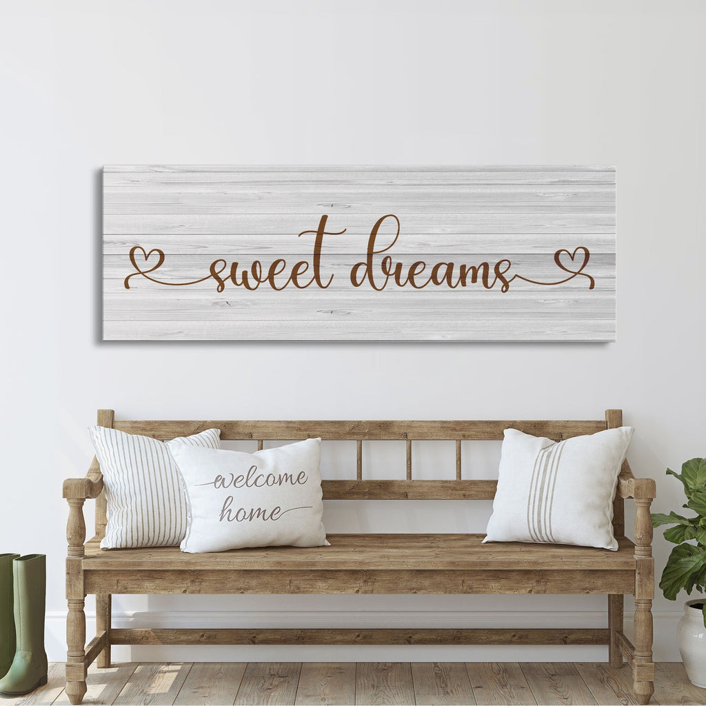 Sweet Dreams Sign, Large Bedroom Wall Decor over the Bed, Farmhouse Decor, Wall Art Decor, Canvas Print, Bedroom Wall Decor, guest room