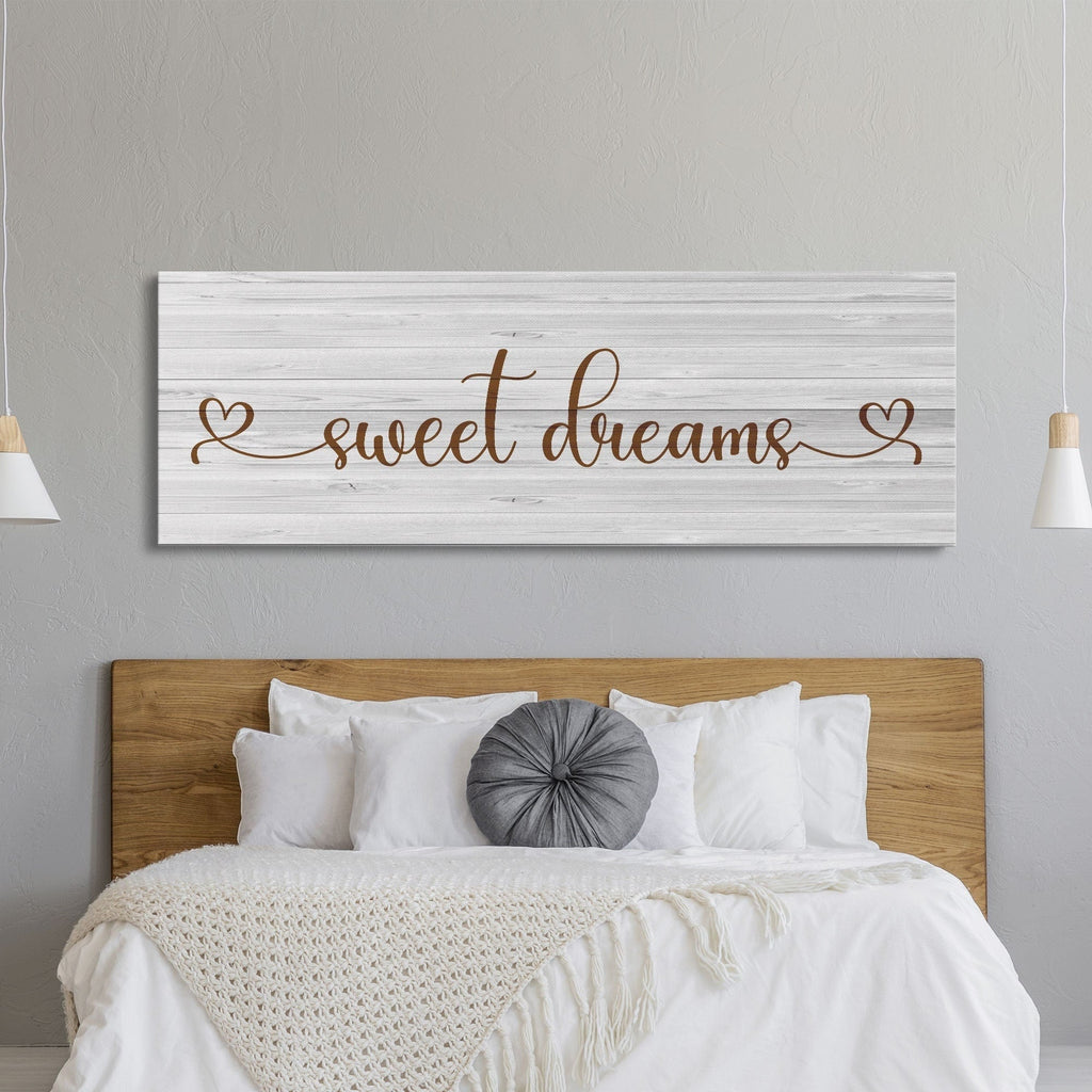 Sweet Dreams Sign, Large Bedroom Wall Decor over the Bed, Farmhouse Decor, Wall Art Decor, Canvas Print, Bedroom Wall Decor, guest room