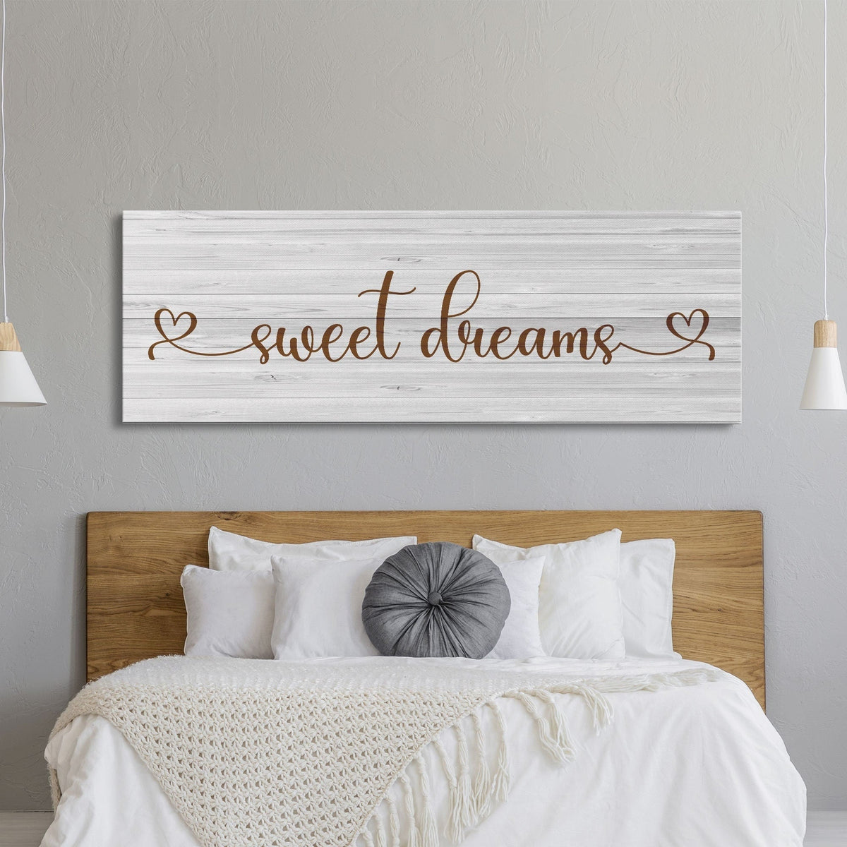 Sweet Dreams Sign, Large Bedroom Wall Decor over the Bed, Farmhouse Decor, Wall Art Decor, Canvas Print, Bedroom Wall Decor, guest room