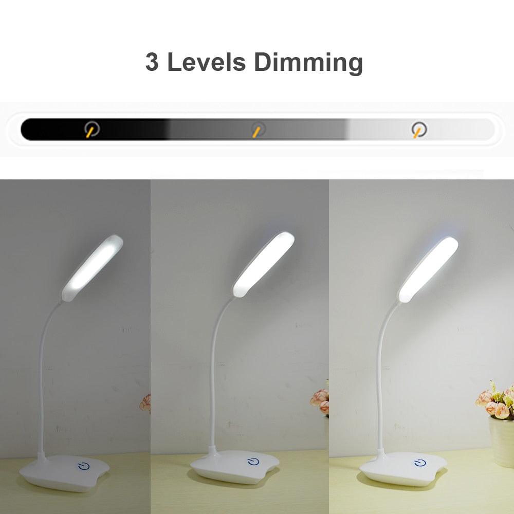 Office Desk LED Table Lamp USB Rechargeable Battery Bright Lamp.