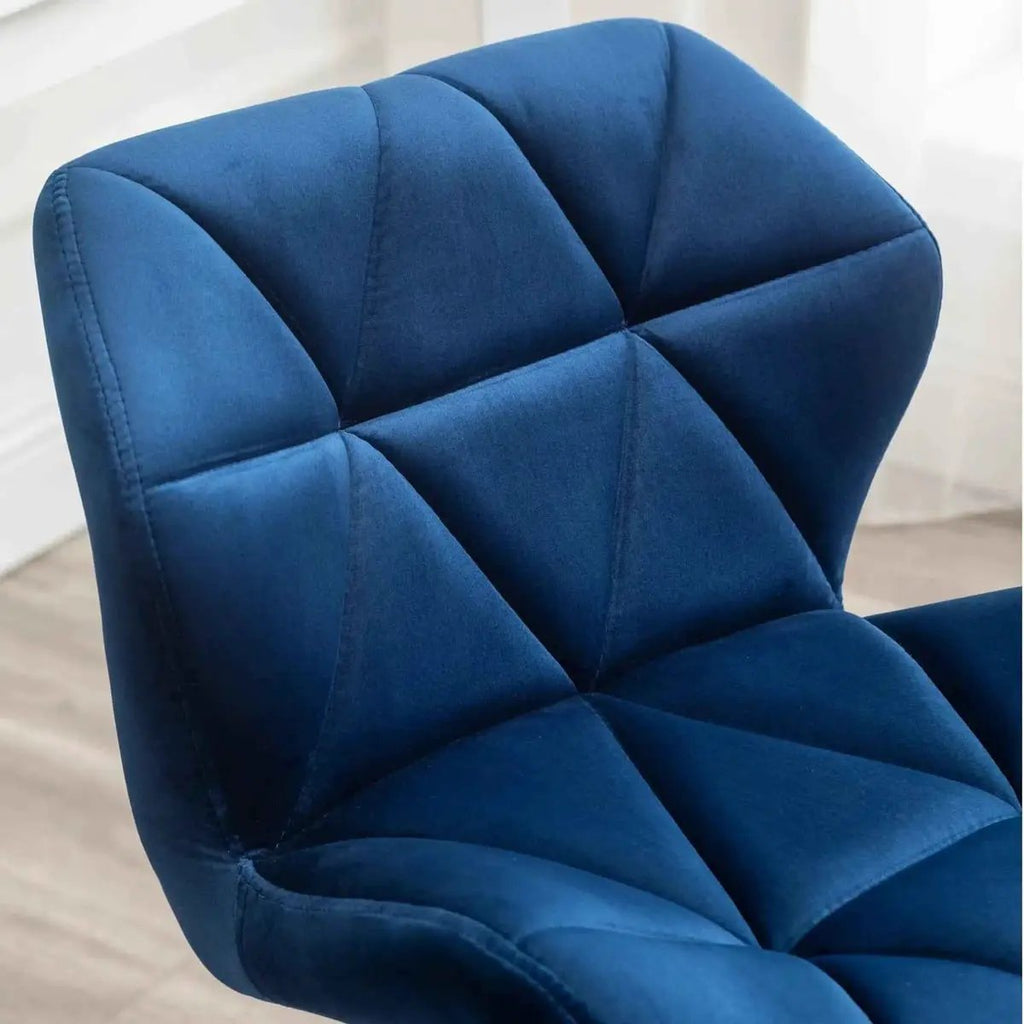 Diamond Tufted Adjustable Swivel Office Chair Blue for Home