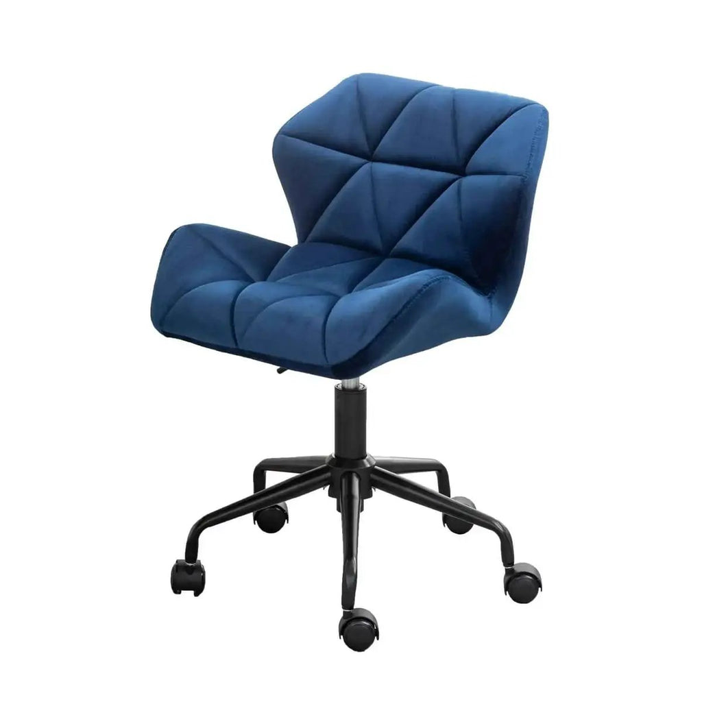 Diamond Tufted Adjustable Swivel Office Chair Blue for Home